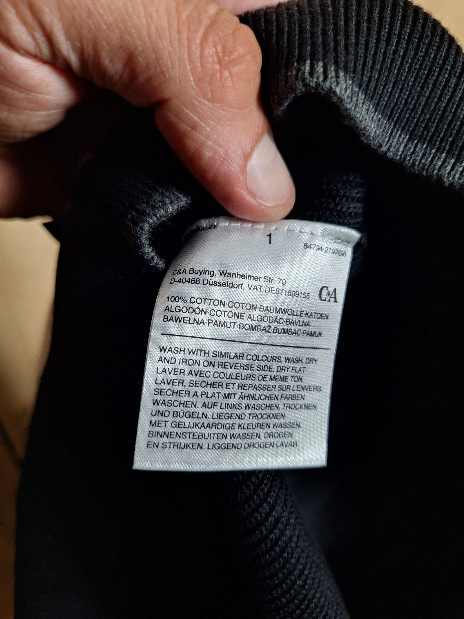 Suéter preto C & A masculino tamanho G novo com etiqueta em algodão gola redonda – photo 5